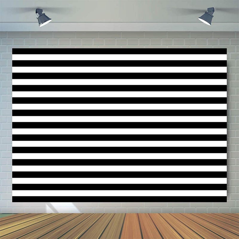 WOLADA Black and White Stripe Photo Backdrop Graduation Season Photo Backdrop 7x5FT 11090 - Image 2
